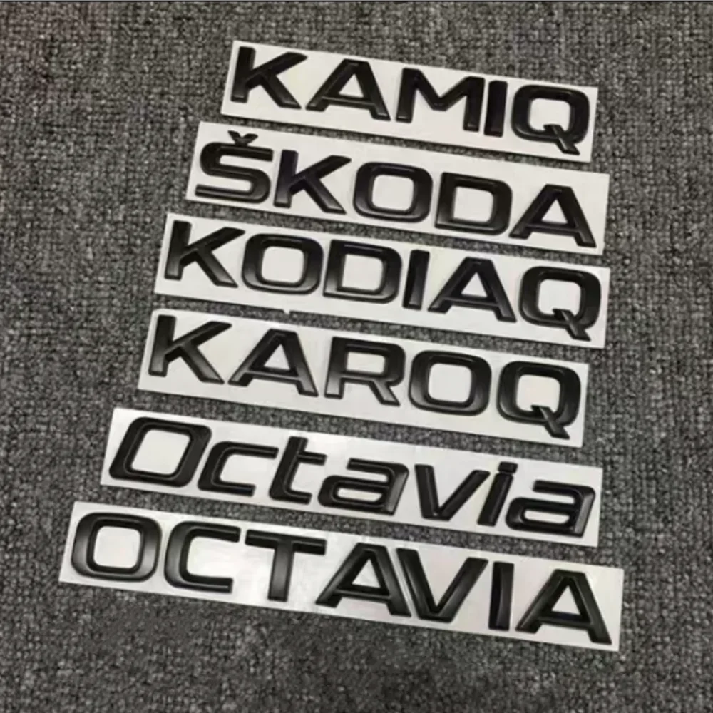 For Skoda seriesOCTAVIA RAPID SUPERB FABIA KAMIQ KAROQ KODIAQ 4X4 YETI letter logo car sticker modified rear trunk accessories