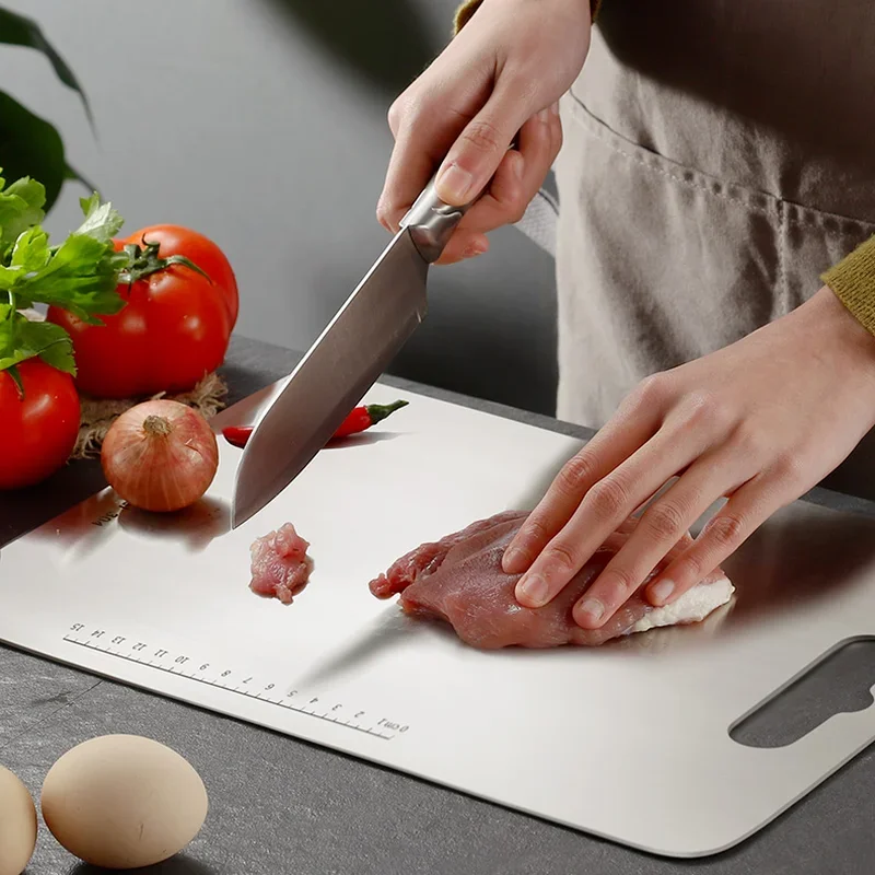 Kitchen Chopping Block 304 Stainless Steel Cutting board Antibacterial Anti-mildew Fruit Vegetable Board For Kitchen WF