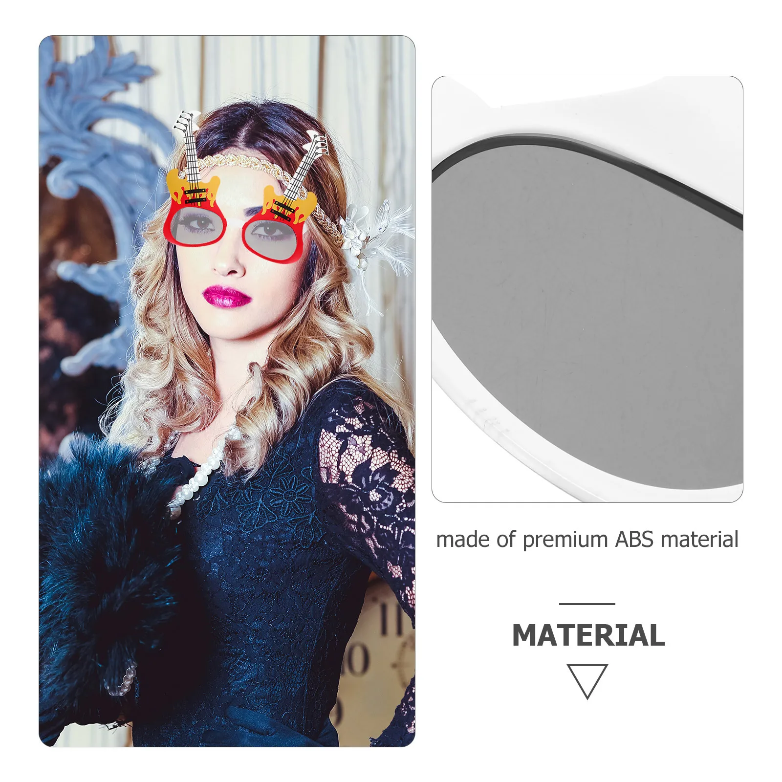 2쌍 파티 안경 기타 스타일 프리미엄 ABS 소재 재미있는 사진 소품 축제 역할 놀이 의상 액세서리 어린이 선물