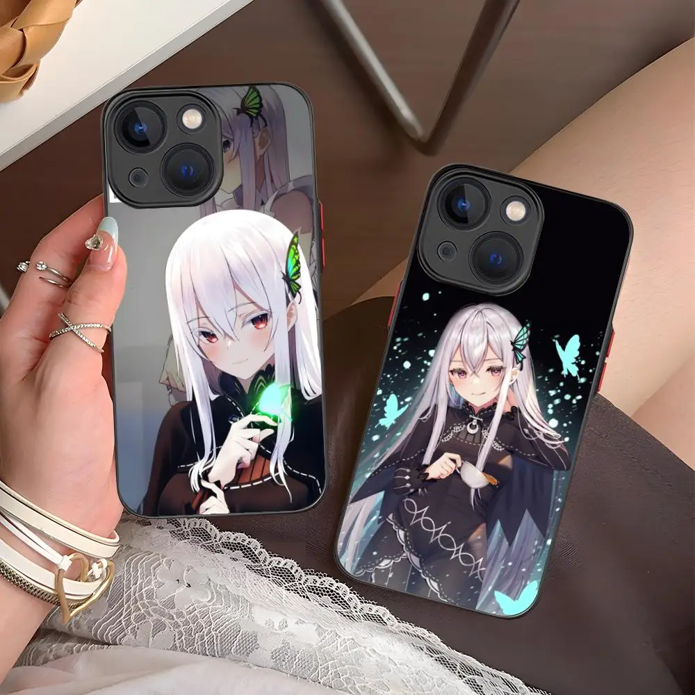 ReZero Echidna حافظة هاتف محمول آيفون 17 16 15 14 13 12 11 X XR XS 8 7 Pro Max Plus غطاء سيليكون صغير اللون فاخر #3