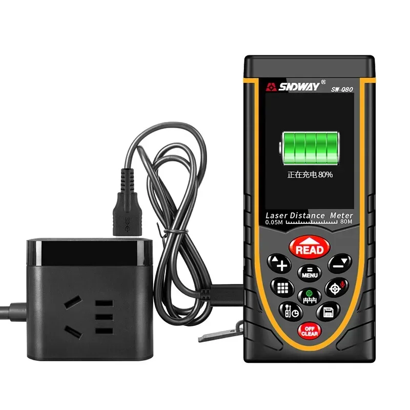 Premium SNDWAY SW-Q80/Q120 Laser Distance Meter Rangefinder Trena Laser Range Finder Build Measure Device Ruler Test Tool