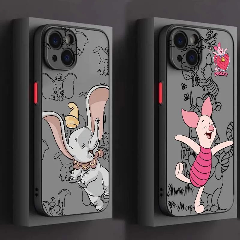 

Милый чехол для телефона с изображением животных Диснея для Apple iPhone 17, 16, 15, 14, 13, 12, 11 Air Pro Max Plus, мини-матовый полупрозрачный