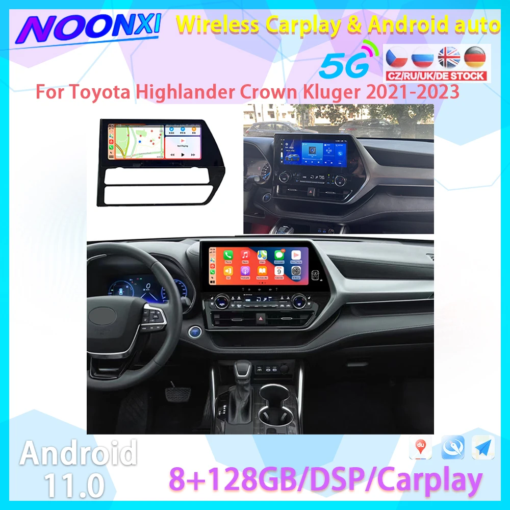 

For Toyota Highlander Crown Kluger 2021-2023 Android Car Radio Stereo Multimedia Player GPS Navigation Carplay Head Unit 2 DIN