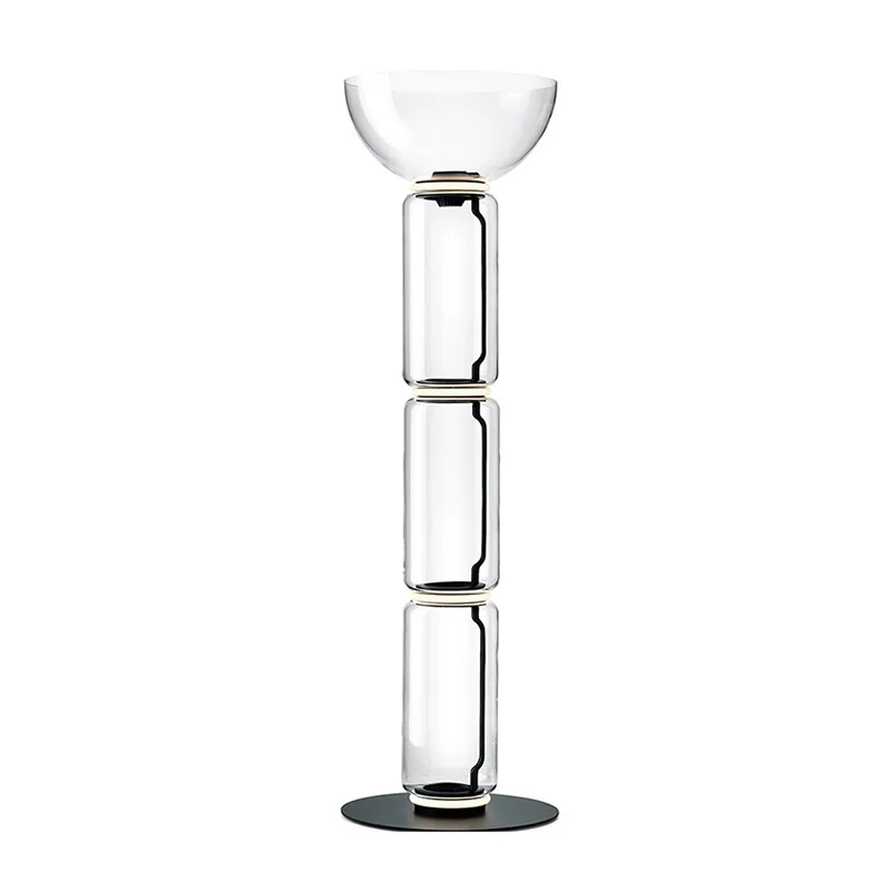 Lámpara de mesa con diseño de tubo de vidrio transparente, túnel ajustable de lujo, luz moderna, accesorios de iluminación decorativos para el suelo de la sala de estar.
