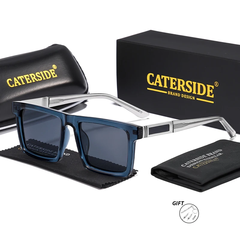 CATERSIDE Klassische quadratische optische Sonnenbrille für Herren, Retro-Design, individuelle Korrektionsbrille, Damen-Outdoor-Reisebrille – Detail 7