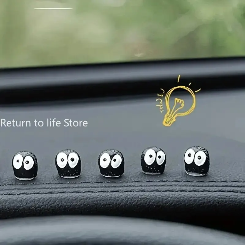 Black ELF Car Interior Trim Center Console Mirrors Door Handle Decoration Car Accessories Cute Ornament Electric Car Ornament