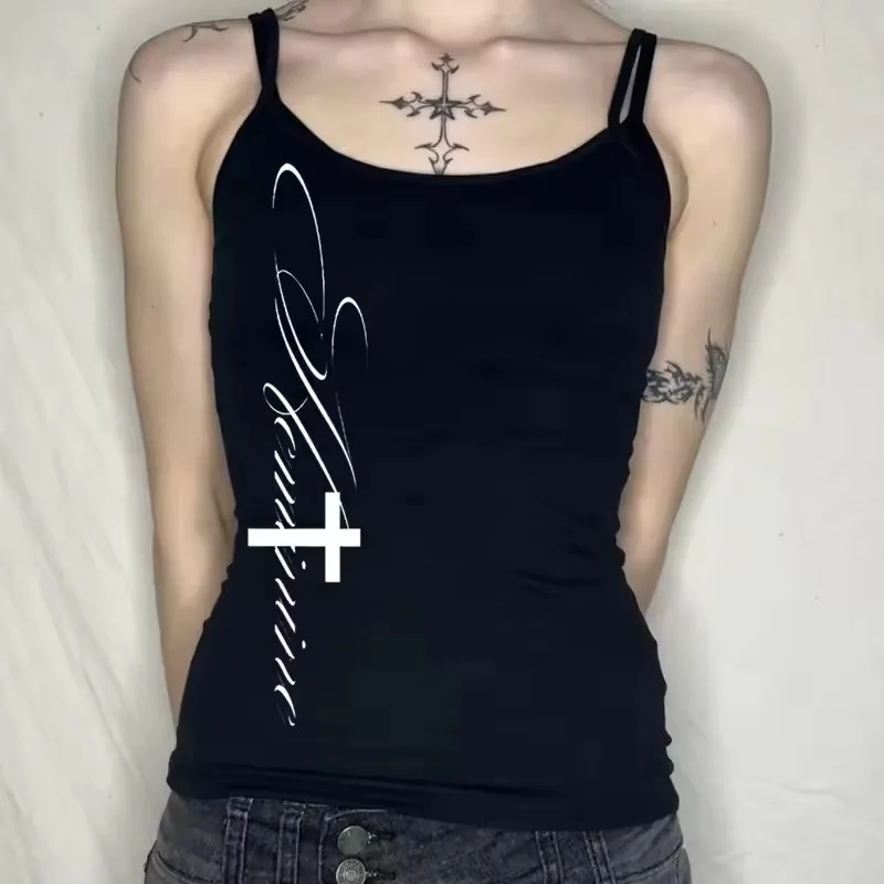 Y2K Grunge Vintage T-shirt Graphic Print O Neck Long Sleeve Tee Women's Slim Fit Crop Tops Girl Emo Streetwear 2000s tops