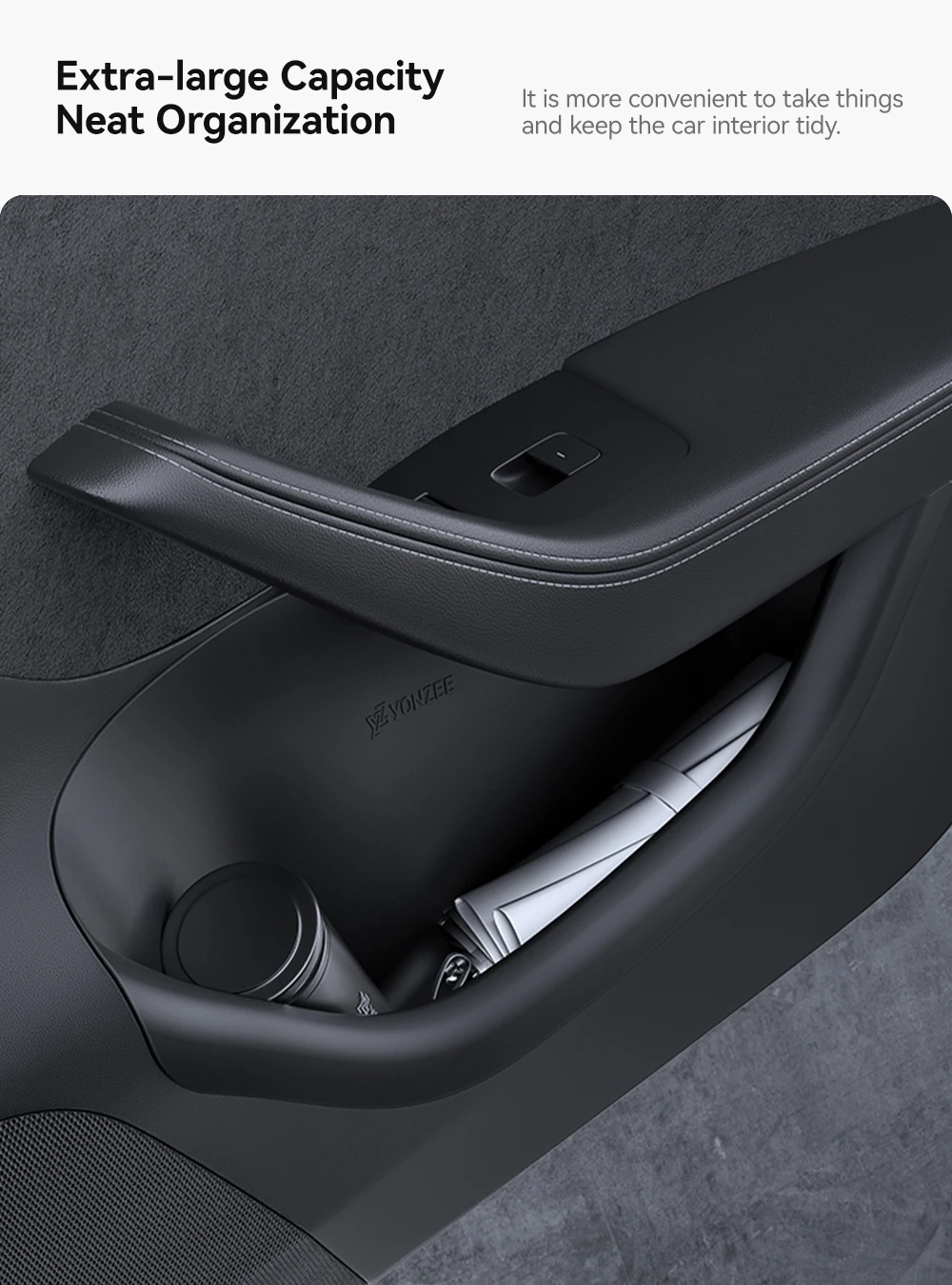 YZ Für Tesla Model Y 3 YL Juniper Highland Autotür-Seitenablagebox Türorganizer Ablagefach Mülleimer Zubehör – Detail 10