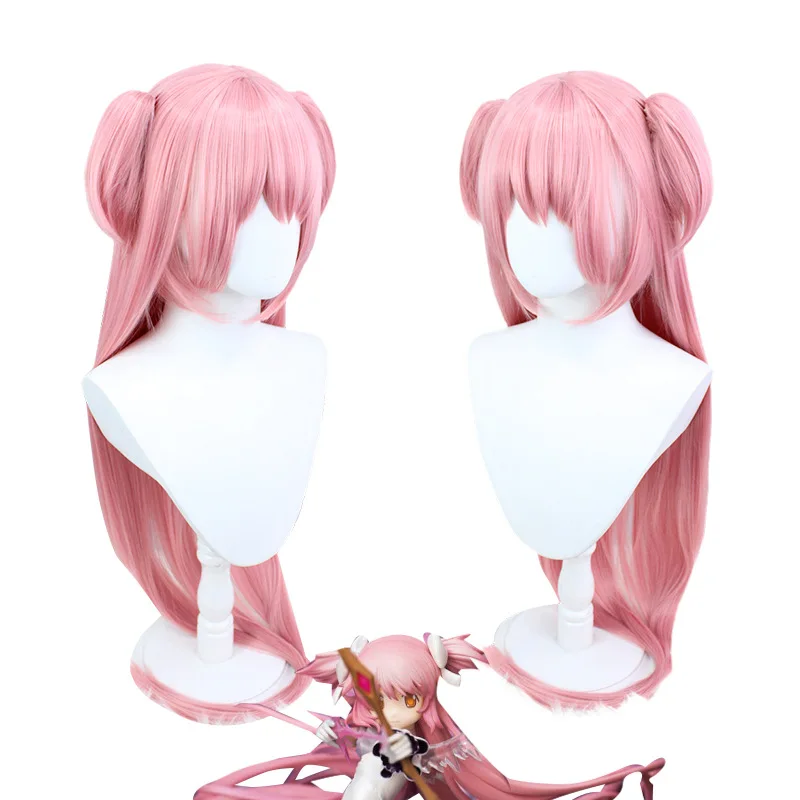 Kaname Madoka Peruka Anime Puella Magi Madoka Magica Cosplay Ultimate Madoka Różowe długie włosy Włosy odporne na wysoką temperaturę