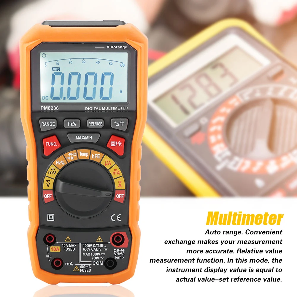 Capacitance Frequency Tester PM8236 PEAKMETER PM8236 Auto Range Digital Multimeter Temperature Capacitance Frequency Test