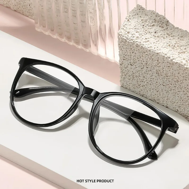 Ultra-light Transparent Large Frame Computer Glasses Women Round Anti Blue Light Optical Spectacle Eye Protection Eyewear