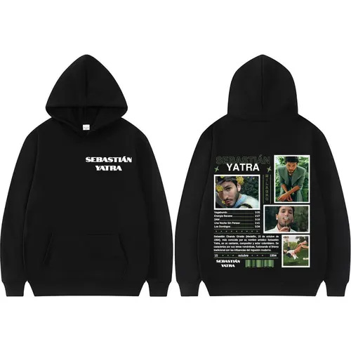 Imagen 1 del producto Cantante SEBASTIAN YATRA Milagro 2025 Sudadera con capucha gráfica hombres mujeres moda Hip Hop 90s Vintage sudaderas con capucha sudadera de gran tamaño ropa de calle