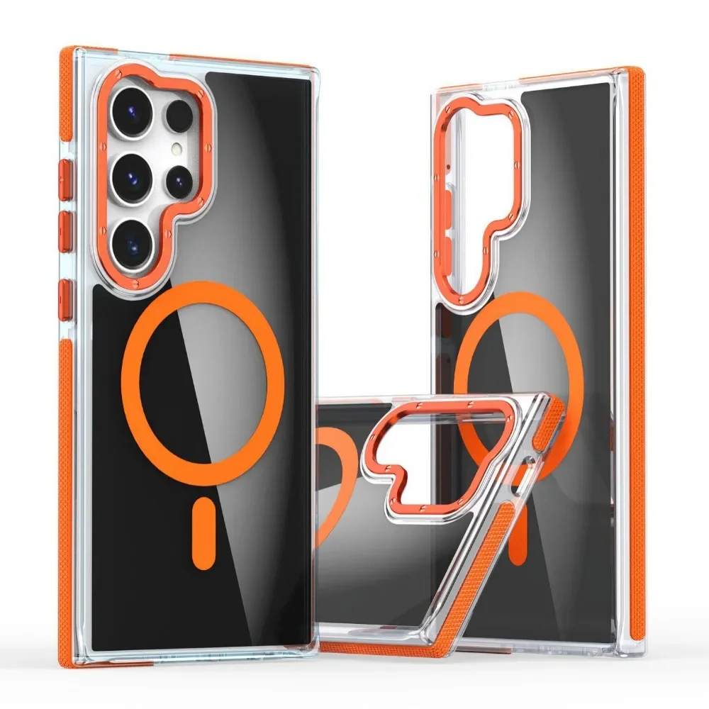 Transparente magnetische Handyhülle für Samsung Galaxy S24 S23 S21 FE S25 S22 Ultra Plus A16 A06 A05 A15 A55 Schutzhülle