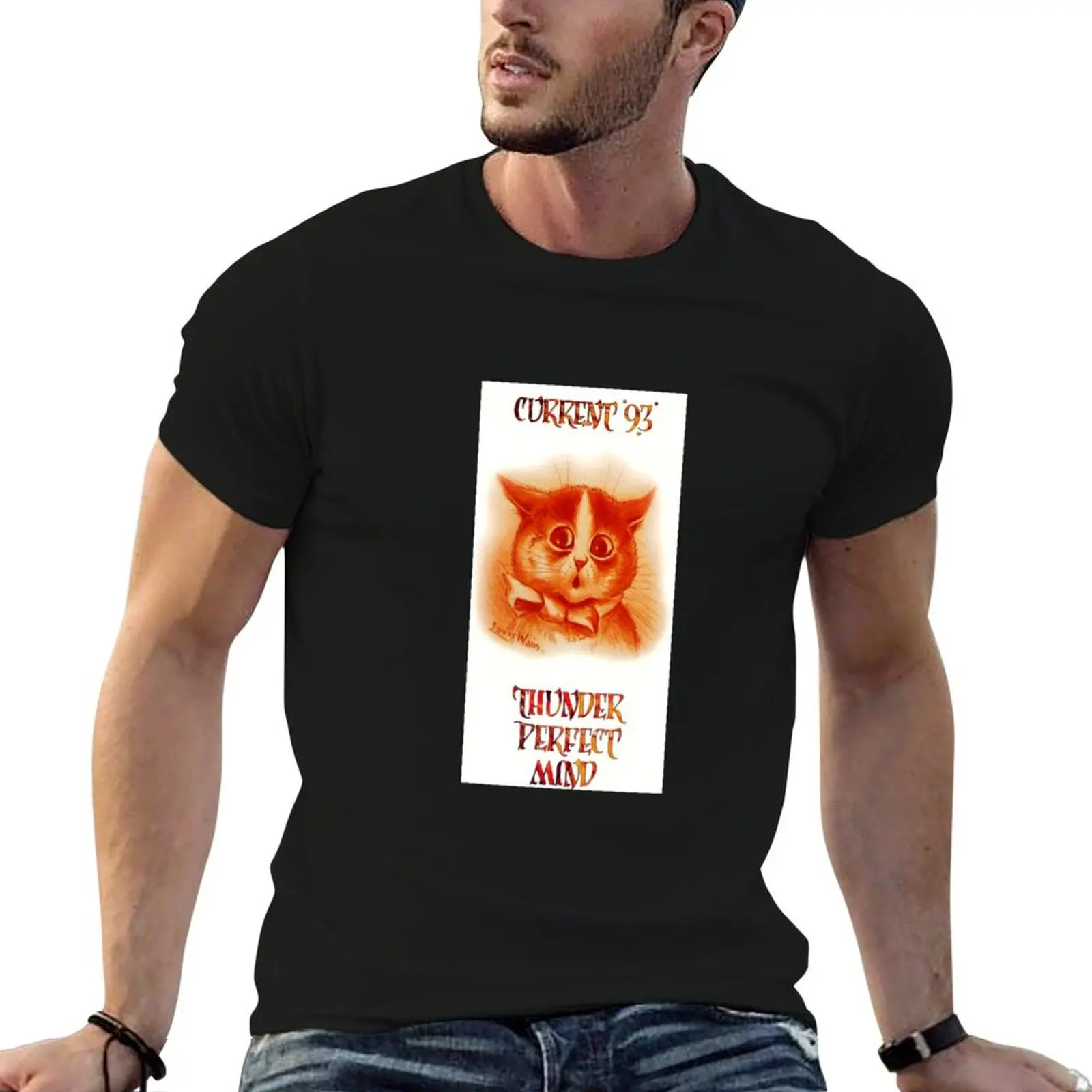 Current 93 Thunder Perfect Mind Louis Wain Cat Psychedelic Neofolk Premium T-Shirt Big Size Simple T-Shirt