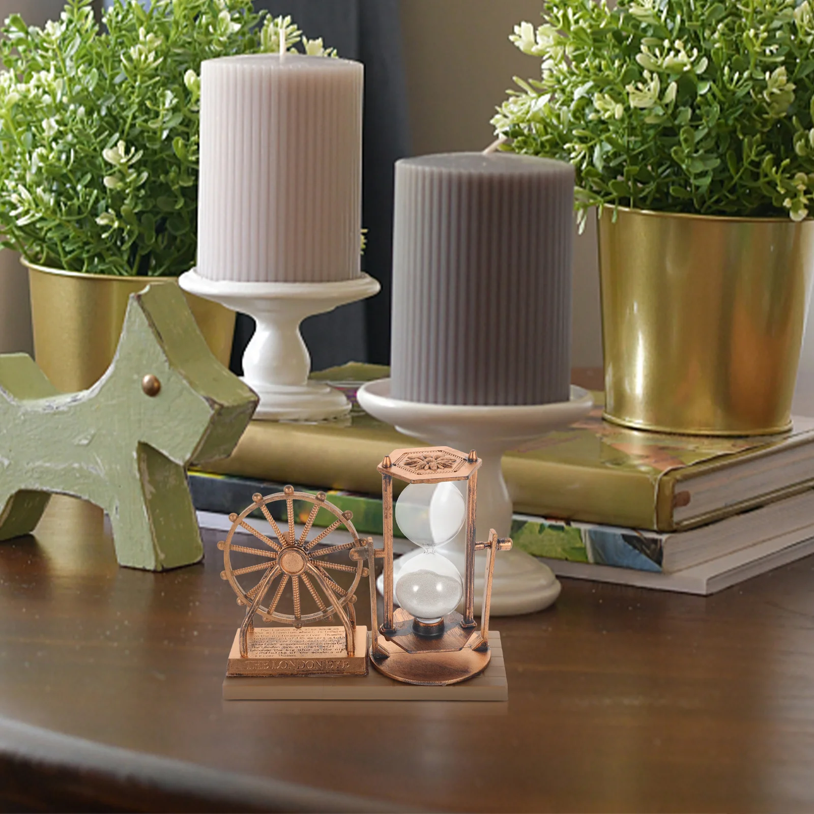 

Vintage Hourglass Retro Sand Timer Desktop Decor For Home Office Coffee Shop Table Centerpiece Silver Random Style