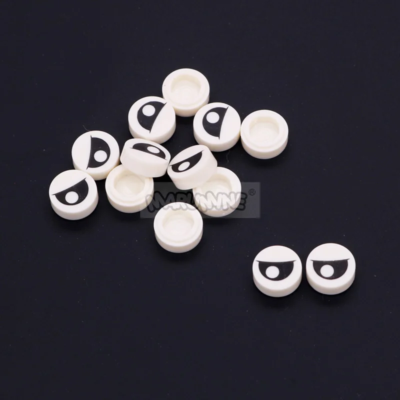 Marumine Cartoon Eyes MOC Bricks Model Accessories 1x1 Round Tile Emotional Expression Compatible 98138 Building Blocks Parts