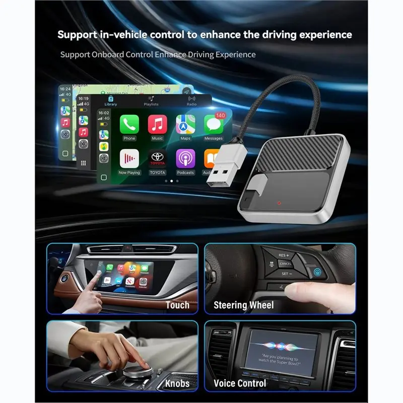 ABKN-محول Carplay اللاسلكي تلفزيون السيارة ميت السلكية إلى Carplay اللاسلكية الاتصال الفوري سوبر ميني Carplay دونغل للسيارات