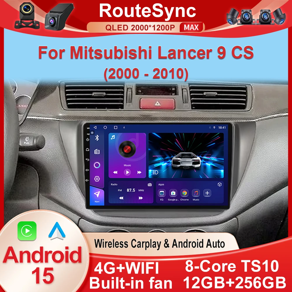 For Mitsubishi Lancer 9 CS 2000 2001 2002-2010 Car Radio Carplay multimedia video player GPS DSP Car Autoradio QLED No 2din DVD