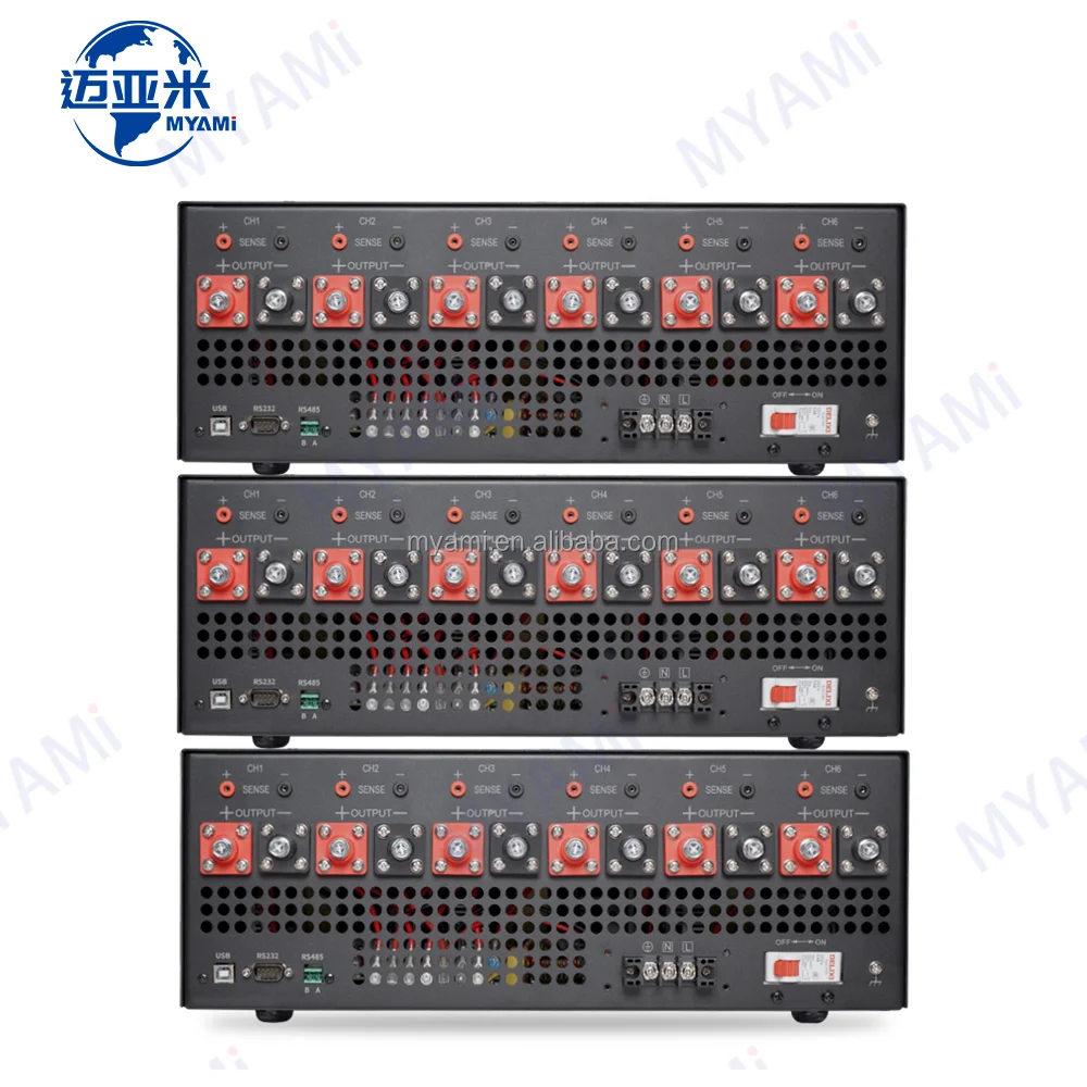 Myami Programmable 6 channel 15V 20V 30V 50V 60V 100V 5A 10A 15A 20A 30A 50A 60A Dual Multiple Adjustable Switching Power Supply