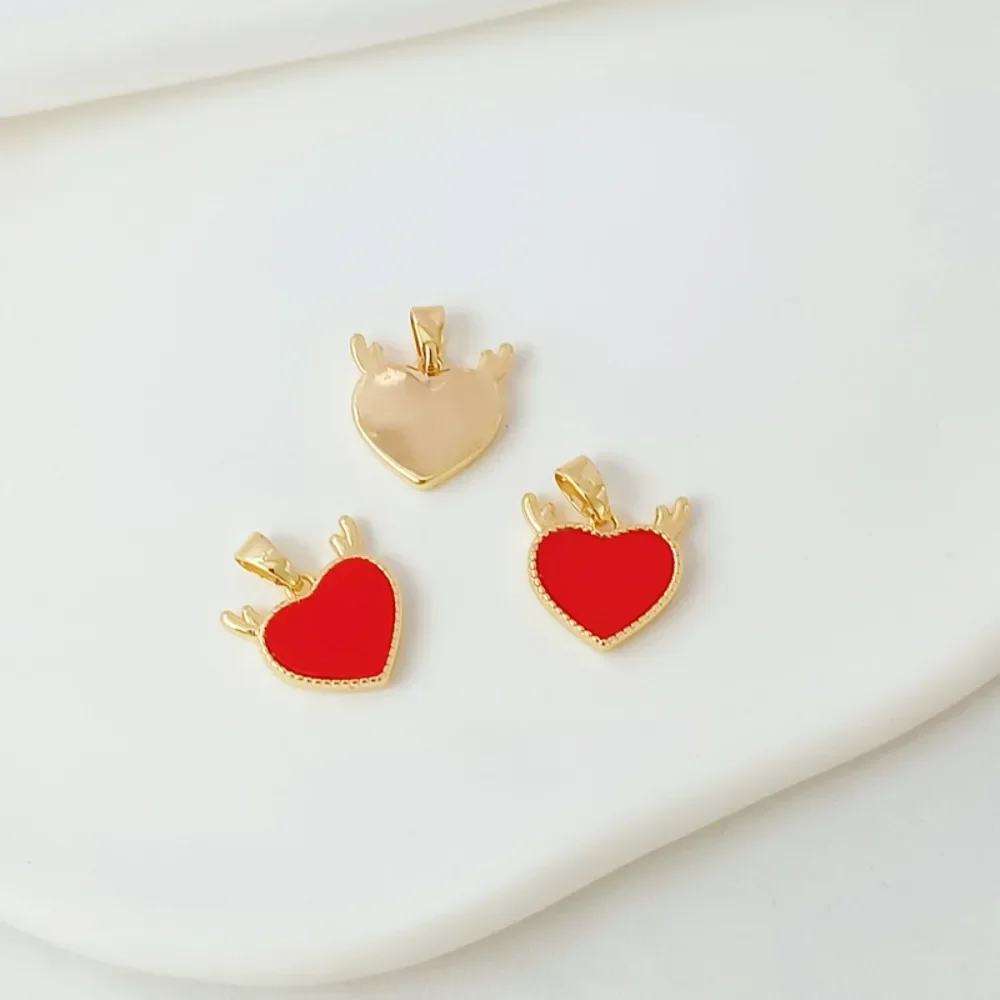 14K مطلية بالذهب سلسلة احتفالية النفط يقطر الخوخ القلب القرع عملة OT قلادة ، قلادة يدوية الصنع