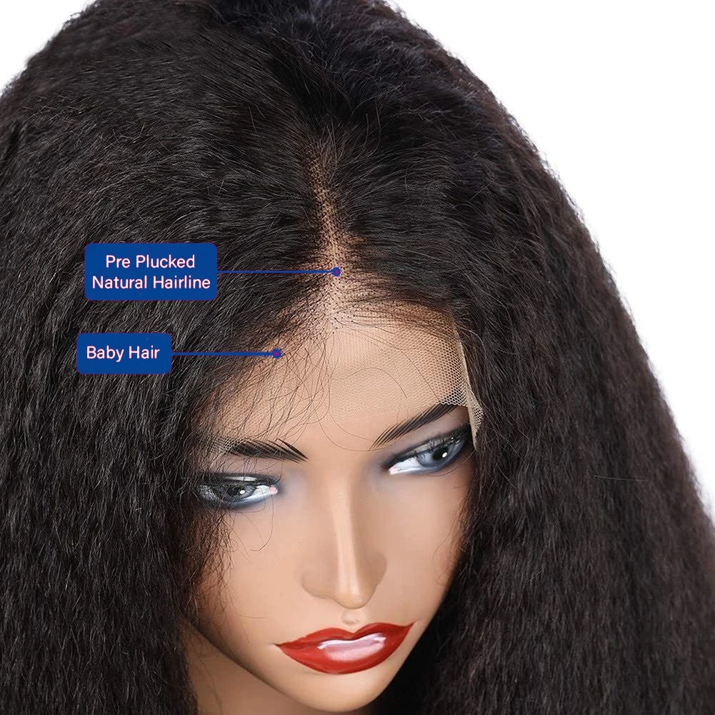 13x4 Yaki Straight Bob Wig Transparent Lace Front Human Hair Wig Full Lace Frontal Wigs Human Hair Kinky Straight Brazilian Hair