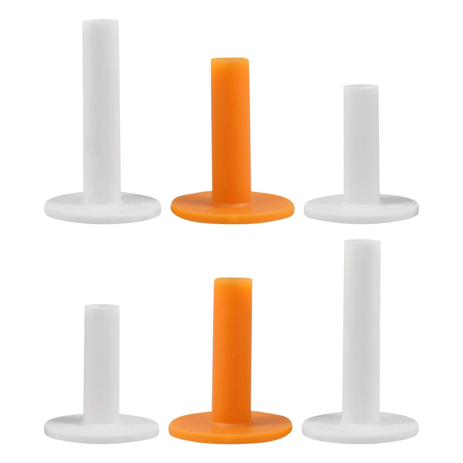 6pcs 골프 티 세트 88mm 70mm 60mm 이동식 고무 연습 매트 호환 소형 여행 야외 매니아 사무실