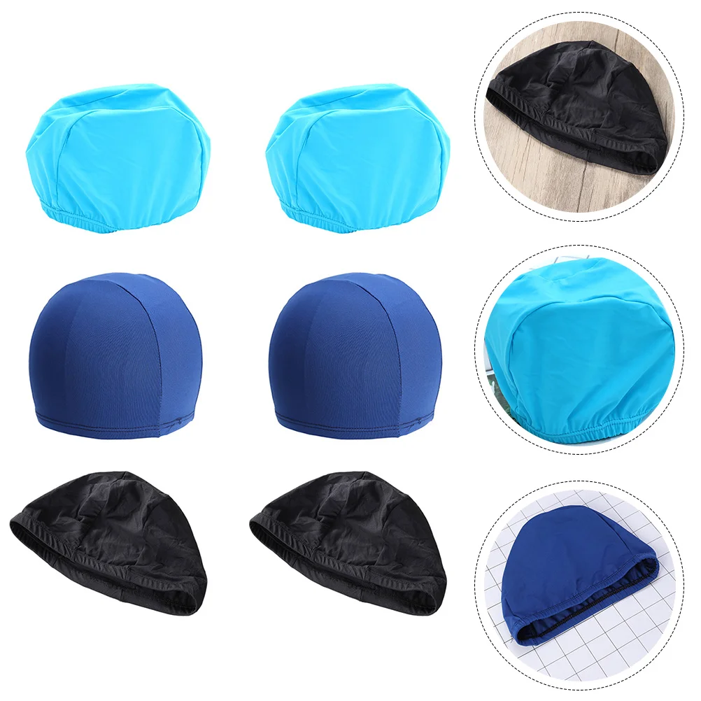 

6 Pcs Swimming Cap Comfortable Caps Summer Bathing Hats Unisex Wear-resistant Portable Sports Elastic