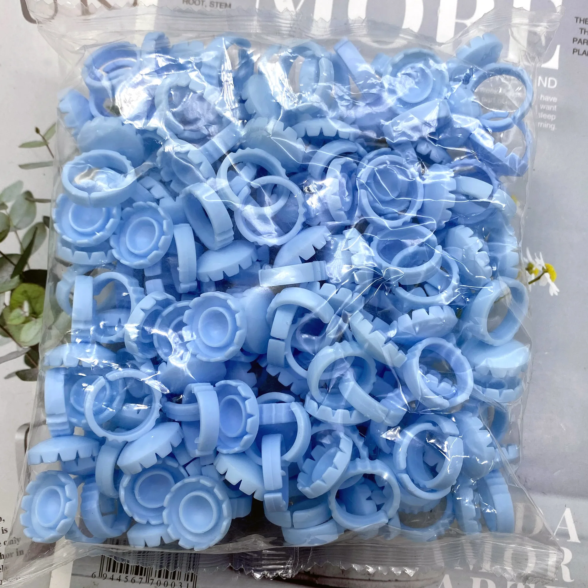 100Pcs Wimpern Kleber Fan Tasse Ringe Halter Verzögerung Tassen Container Tattoo Pigment Wimpern Verlängerung Werkzeuge Lash Liefert Großhandel – Detail 5