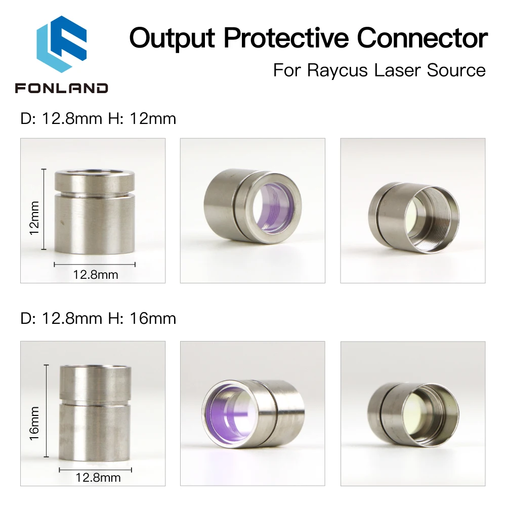 Fonland Fiber Laser Source QBH Output Connector Protective Window Lens Group for Raycus Laser Cutting Head and Source Cable