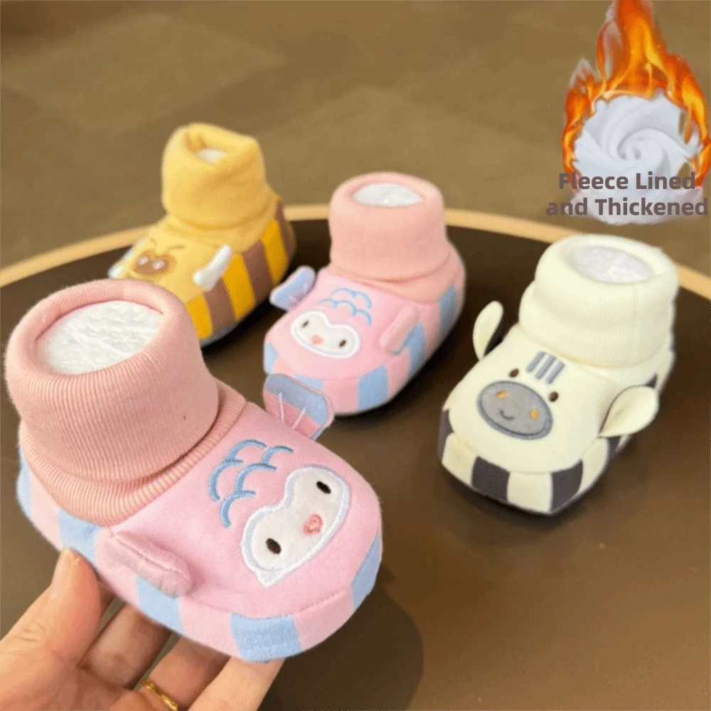 

Cute Soft Rubber Sole Walker Shoes Cartoon Design Non-Slip Infant Shoes Breathable Wear-resistant Booties Walking Practic