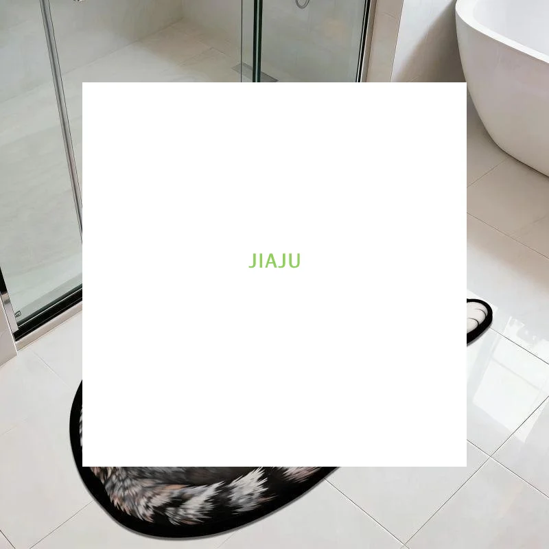 ~3D Cute Cat Shaped Diatomite Bath Mat Super Absorbent Non-slip Quick Dry Bathroom Doormat For Cat Lover Home Decor Gift