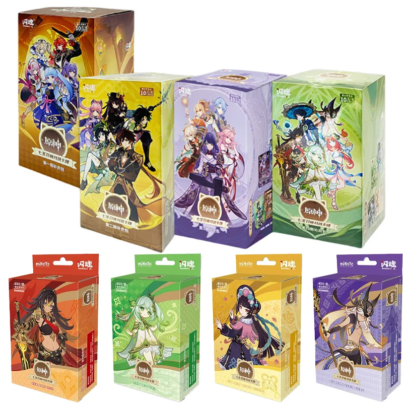 Original Genshin Impact Genius Invokation TCG Kampfkarten Serie 4 Booster Pack Sammelkarten Peripherie-Geschenkspielzeug