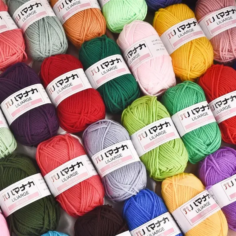 

25g Soft Milk Cotton Knitting Yarn Anti-Pilling High Quality Knitting 4ply Cotton Yarn For Crochet Scarf Sweater Hat Doll Craft