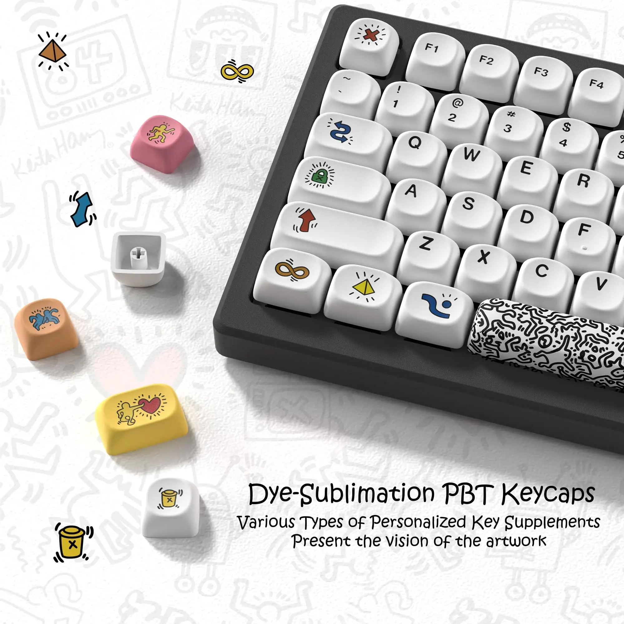 WOMIER 134 Keys MOA Profile Heart Thermal Dye Sublimation Keycaps Custom PBT Key Caps for Gateron MX Gamer Mechanical Keyboard