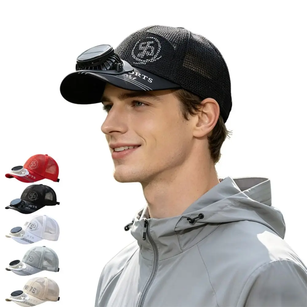 New Solar Charging Solar Fan Hat UV Resistant Lightweight Baseball Cap USB Charging Breathable Design Sun Hat Mountain Climbing