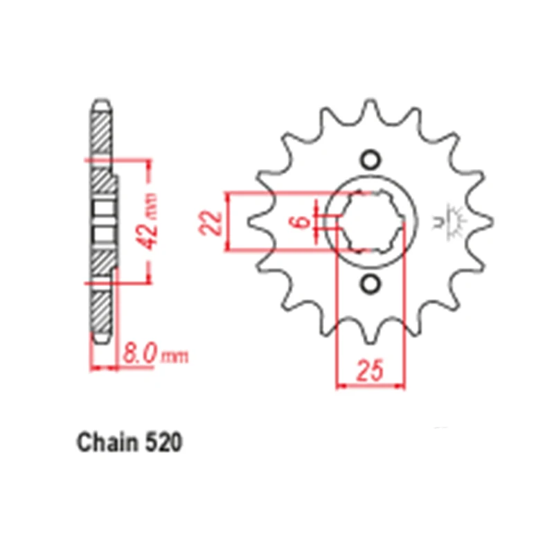 OZOEMPT 520-14T Motorcycle Front Sprocket Apply to XR500 SA,SZ  XR500 RB,RC  RD,RE,RF  XR600 RF,RG,RH  XR600 RJ,RK,RL  XL500 S  