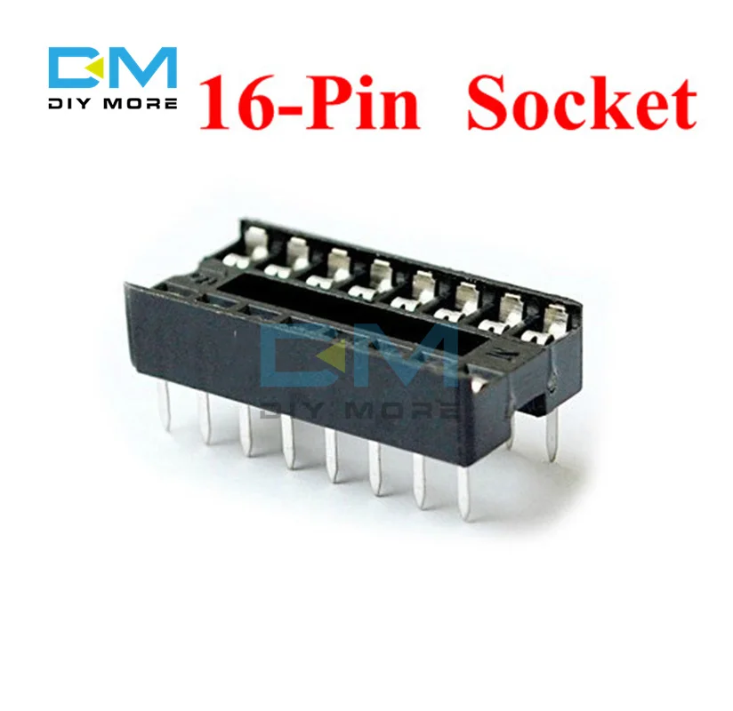 50PCS 16pin 16-Pins 16 Pins 16P DIP IC Sockets Adaptor Solder Type Socket 100% Original DIY