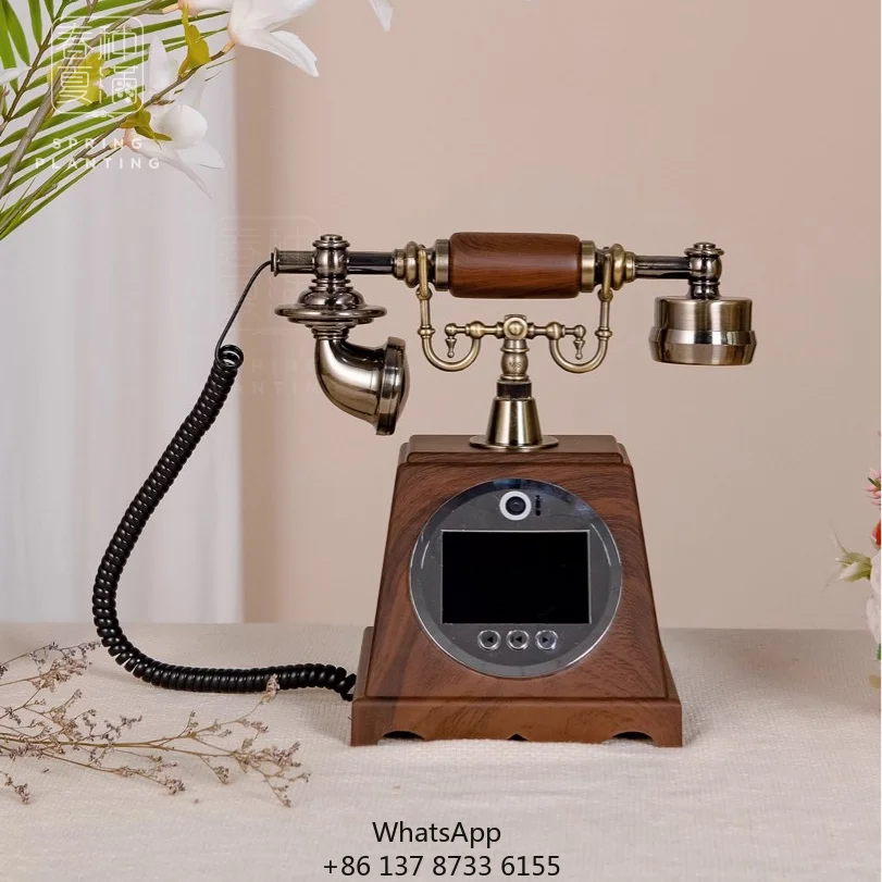 

1080P New Wood Vintage Video Guestbook Phone For London Telephone Booth Antique Video Guestbook For Wedding Parties