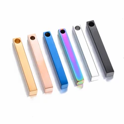 10pcs Stainless Steel ID Tags Rectangle Dog Tags Army Tag Pendant Necklace Jewelry Findings 5 Colors Hypollergenic Dropshiping