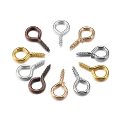 Mini épingles à œil filetées pour bijoux à bricoler soi-même, petites épingles à œil, fermoirs, crochet, œillet, vis, 9 couleurs, résultats exécutifs, 100 pièces, lot, 200 pièces