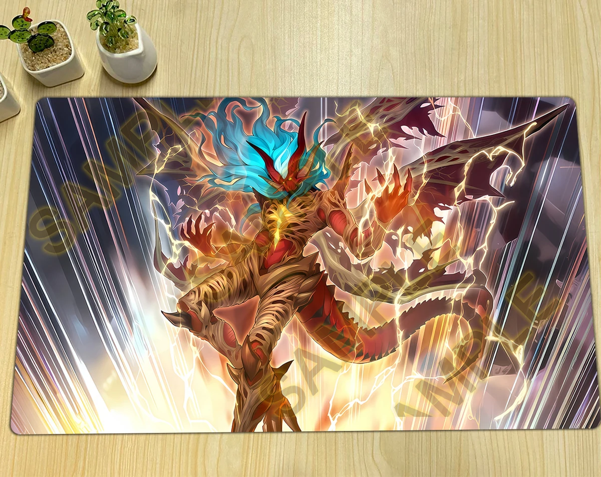 YuGiOh Invoked Magistus Omega Playmat TCG CCG Mat Board Game Duel Pad Trading Card Game Mat Rubber Mousepad Free Bag 600x350x2mm