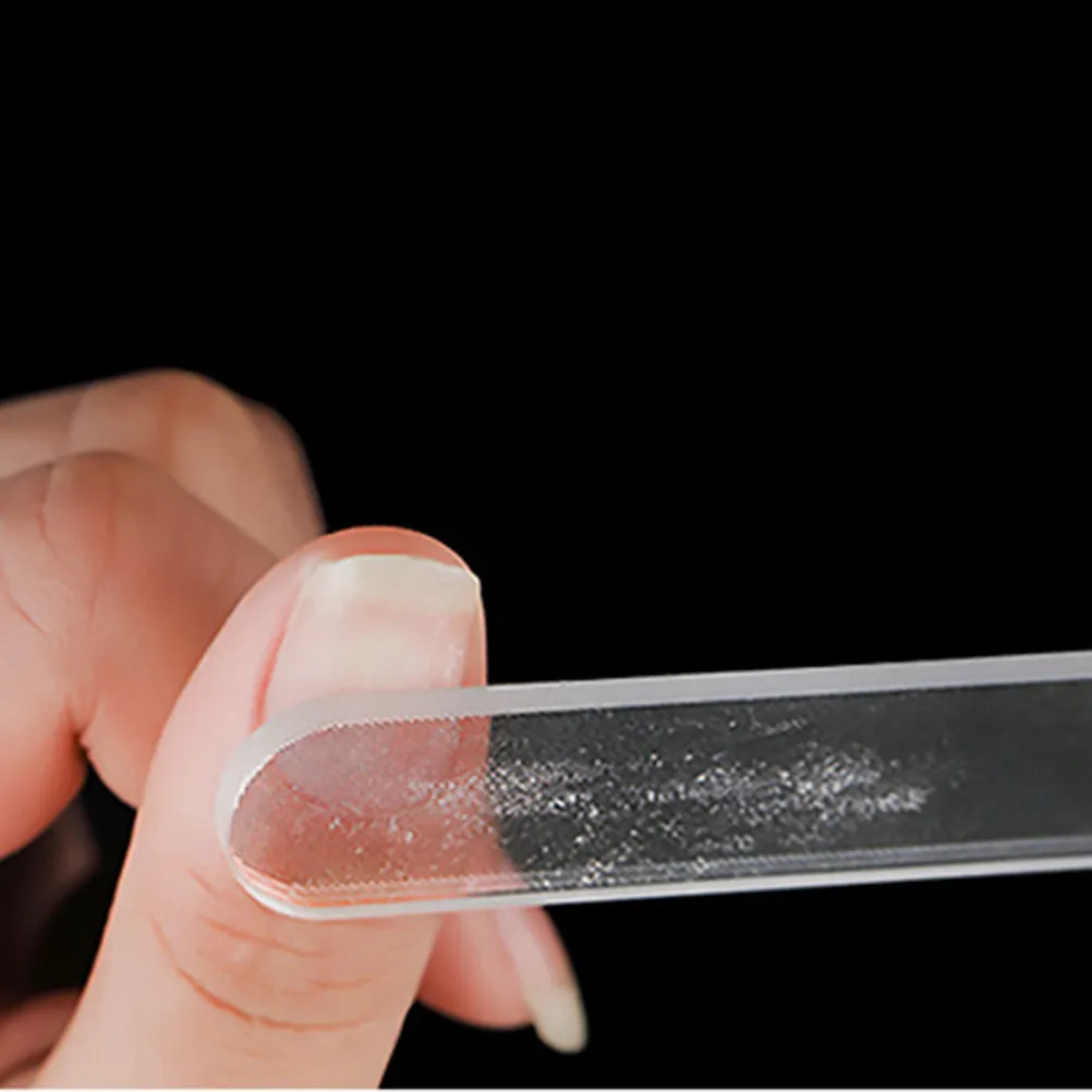 2Pcs Nanometer Nail File Buffer Set Glass Material Safe Manicuring Surface Sanding Polish Removal Natural False Nail Extensions