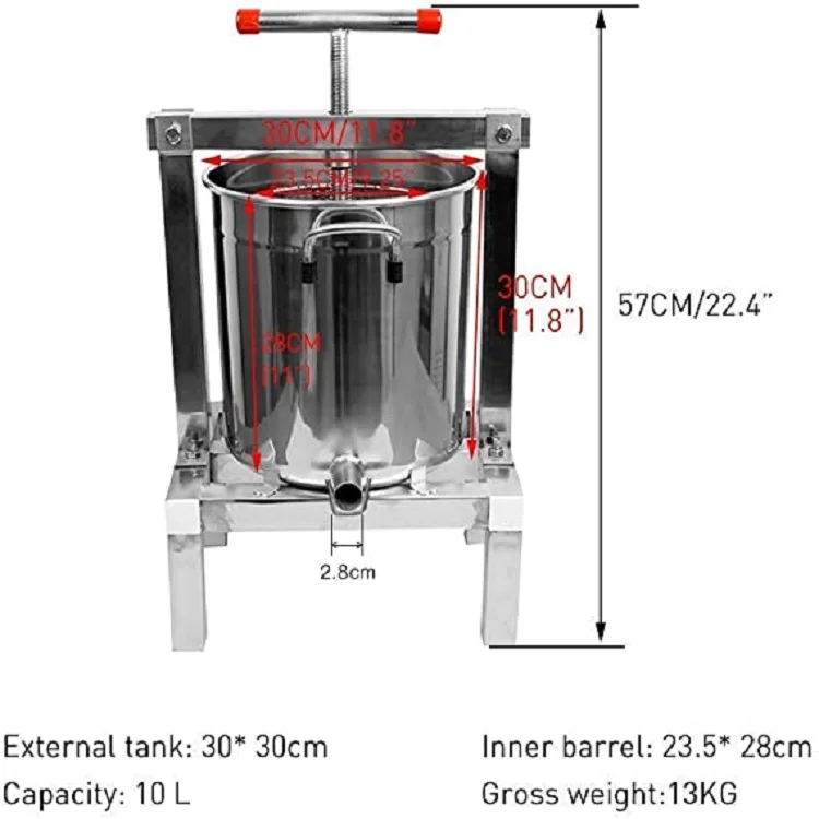 Honey Presser Beeswax Extractor Beekeeping Machine Stainless Steel Household Manual Honey Press Extractor Beekeeping Tool