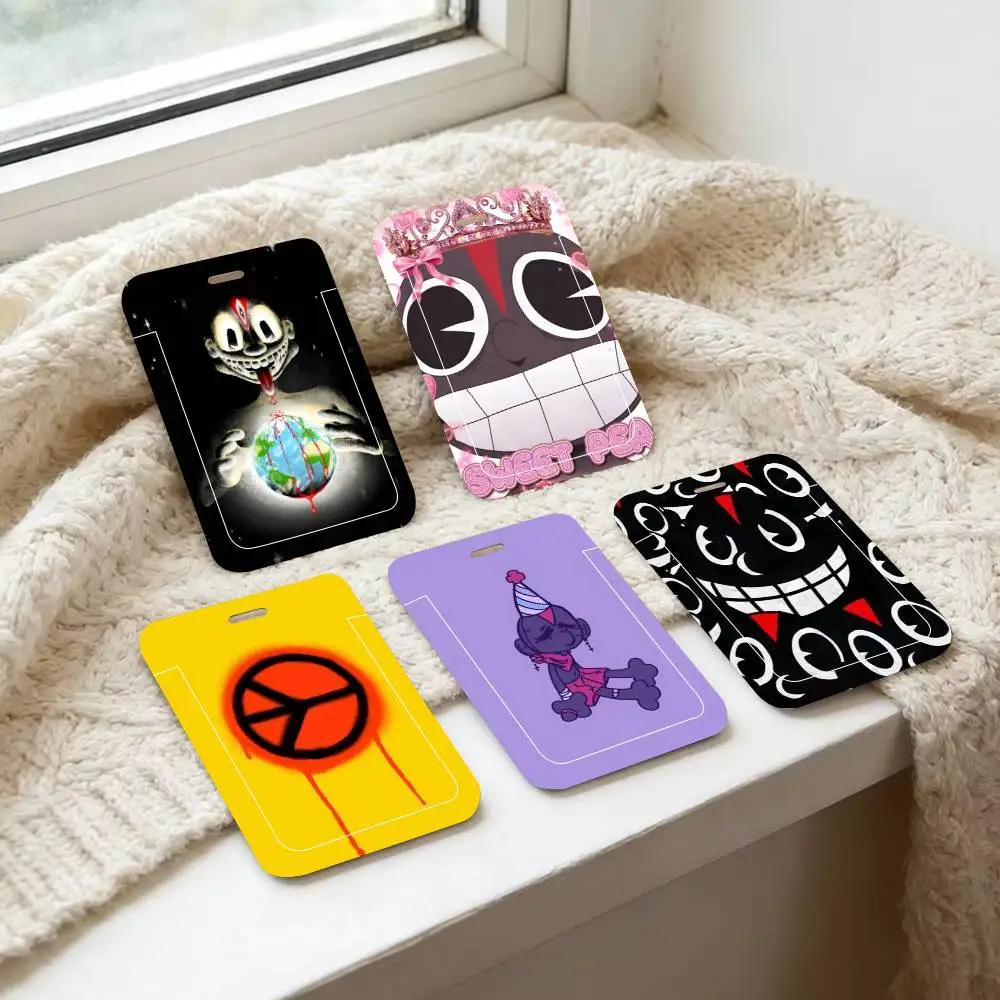 Rapper Singer Lil Darkie   ID Card Holder Lanyard Covers Women Men Work Permit Holder Students Kids Bus Cards Case
