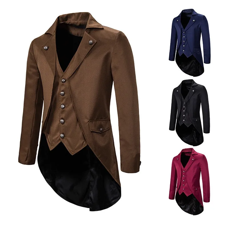 

Mens Autumn Winter Tuxedo Tailcoat European American Formal Lapel Suit