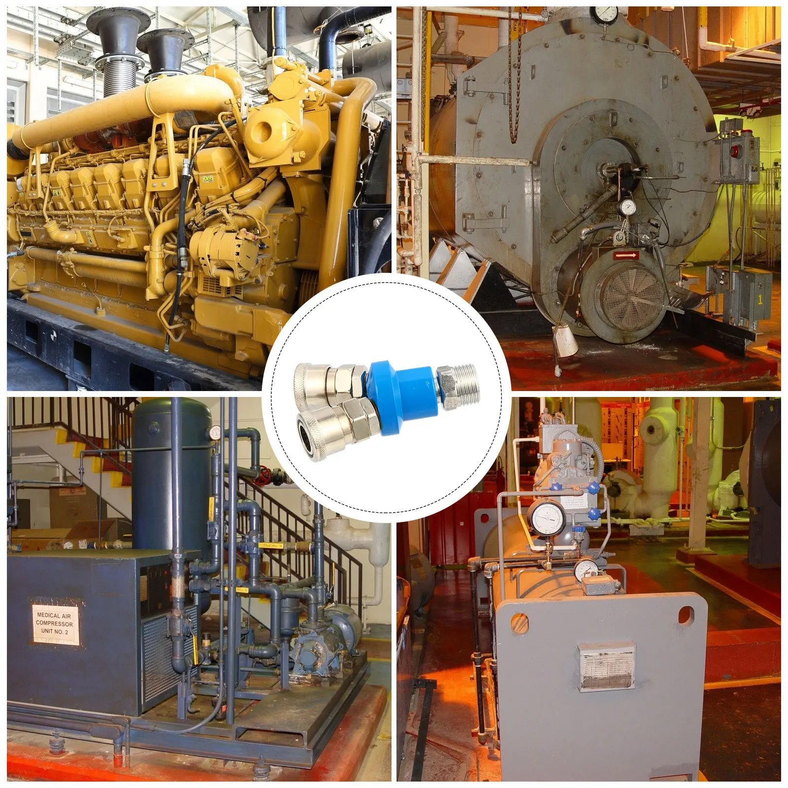 

1Set C-Type Quick Connector 2 Way Air Hose Adapter Pneumatic Parts Ideal for Long-Term Use Strong Leak-Proof Coupling