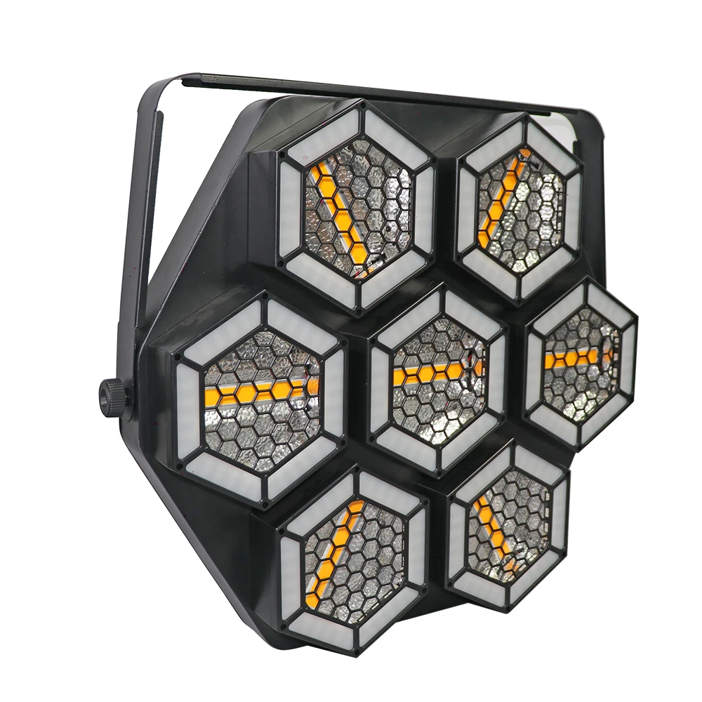 7 LED Hexagonal Vintage LED Stage Light RGB Pixel Matrix Retro Effect Light DMX Control Strobe Background Lighting for Bar Club view 3