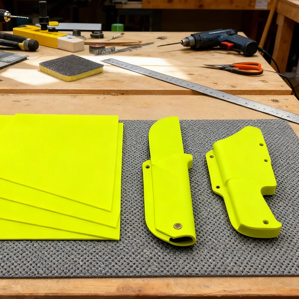 Kydex Fluorescent Green Thermoplastic - Hot Plastic Sheet for Knife Sheath & Holster Making