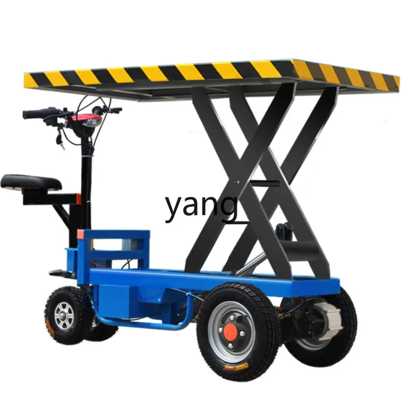 

YJQ electric flat truck hydraulic mobile lifting platform handling cart farm pulling goods lifting