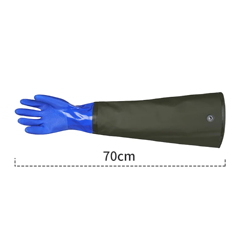 1 Pair Long Waterproof Drain Cleaning Gloves Chemical Resistant Gloves PVC Reusable Heavy Duty Long Rubber Gloves